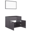 2 Piece Bathroom Furniture Set High Gloss Grey Chipboard