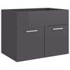 2 Piece Bathroom Furniture Set High Gloss Grey Chipboard