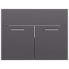 2 Piece Bathroom Furniture Set High Gloss Grey Chipboard