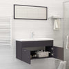 2 Piece Bathroom Furniture Set Grey Chipboard