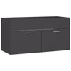 2 Piece Bathroom Furniture Set Grey Chipboard