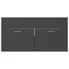 2 Piece Bathroom Furniture Set Grey Chipboard