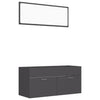 2 Piece Bathroom Furniture Set Grey Chipboard