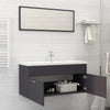2 Piece Bathroom Furniture Set Grey Chipboard