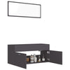 2 Piece Bathroom Furniture Set Grey Chipboard