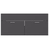 2 Piece Bathroom Furniture Set Grey Chipboard