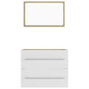 2 Piece Bathroom Furniture Set White and Sonoma Oak Chipboard