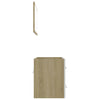 2 Piece Bathroom Furniture Set White and Sonoma Oak Chipboard