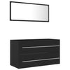 2 Piece Bathroom Furniture Set Grey Chipboard