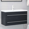 2 Piece Bathroom Furniture Set Grey Chipboard