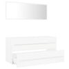 2 Piece Bathroom Furniture Set White Engineered Wood