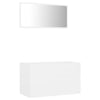 2 Piece Bathroom Furniture Set White Chipboard