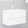 2 Piece Bathroom Furniture Set White Chipboard