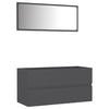 2 Piece Bathroom Furniture Set Grey Chipboard