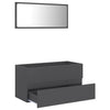 2 Piece Bathroom Furniture Set Grey Chipboard