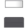 2 Piece Bathroom Furniture Set Grey Chipboard