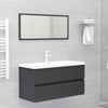 alt="2 Piece Bathroom Furniture Set Grey Chipboard"