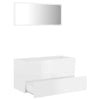 2 Piece Bathroom Furniture Set High Gloss White Chipboard