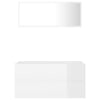 2 Piece Bathroom Furniture Set High Gloss White Chipboard