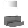 2 Piece Bathroom Furniture Set High Gloss Grey Chipboard