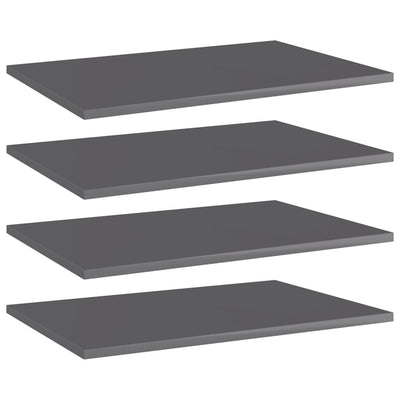 alt="Bookshelf Boards 4 pcs High Gloss Grey 60x40x1.5 cm Chipboard"