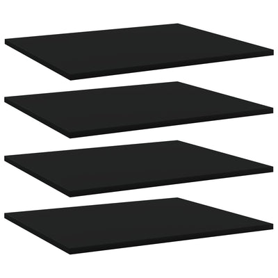alt="Bookshelf Boards 4 pcs Black 60x50x1.5 cm Chipboard"