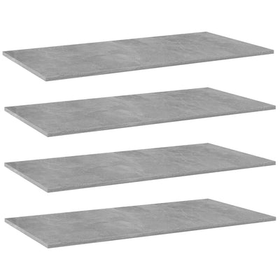alt="Bookshelf Boards 4 pcs Concrete Grey 80x30x1.5 cm Chipboard""