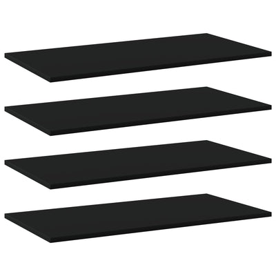 alt="Bookshelf Boards 4 pcs Black 80x40x1.5 cm Chipboard"