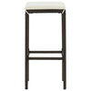 5 Piece Garden Bar Set with Cushions Poly Rattan Brown