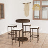 alt="5 Piece Garden Bar Set with Cushions Poly Rattan Brown"