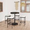alt="5 Piece Garden Bar Set with Cushions Poly Rattan Black"