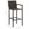 5 Piece Garden Bar Set Poly Rattan Brown