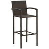 5 Piece Garden Bar Set Poly Rattan Brown