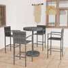 alt="5 Piece Garden Bar Poly Rattan Grey"