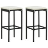 3 Piece Garden Bar Set with Cushions Poly Rattan Black