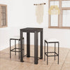 alt="3 Piece Garden Bar Set with Cushions Poly Rattan Black"