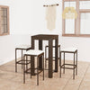 alt="5 Piece Garden Bar Set with Cushions Poly Rattan Brown"