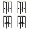 5 Piece Garden Bar Set with Cushions Poly Rattan Black