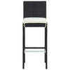 3 Piece Outdoor Bar Set with Cushions Poly Rattan Black