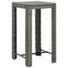 3 Piece Outdoor Bar Set with Cushions Poly Rattan Grey