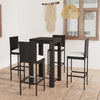 alt="5 Piece Outdoor Bar Set with Cushions Poly Rattan Black"