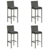 5 Piece Outdoor Bar Set with Cushions Poly Rattan Grey