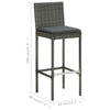 5 Piece Outdoor Bar Set with Cushions Poly Rattan Grey