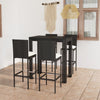 alt="5 Piece Outdoor Bar Set with Cushions Poly Rattan Black"