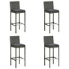 5 Piece Outdoor Bar Set with Cushions Poly Rattan Grey