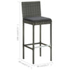 5 Piece Outdoor Bar Set with Cushions Poly Rattan Grey