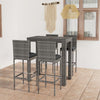alt="5 Piece Outdoor Bar Set with Cushions Poly Rattan Grey"