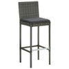 7 Piece Outdoor Bar Set with Cushions Poly Rattan Grey