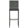 7 Piece Outdoor Bar Set with Cushions Poly Rattan Grey