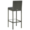 7 Piece Outdoor Bar Set with Cushions Poly Rattan Grey